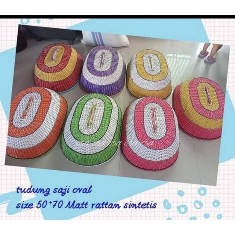 [FREE ONGKIR] Tudung Saji rotan Ukuran Besar bentuk oval