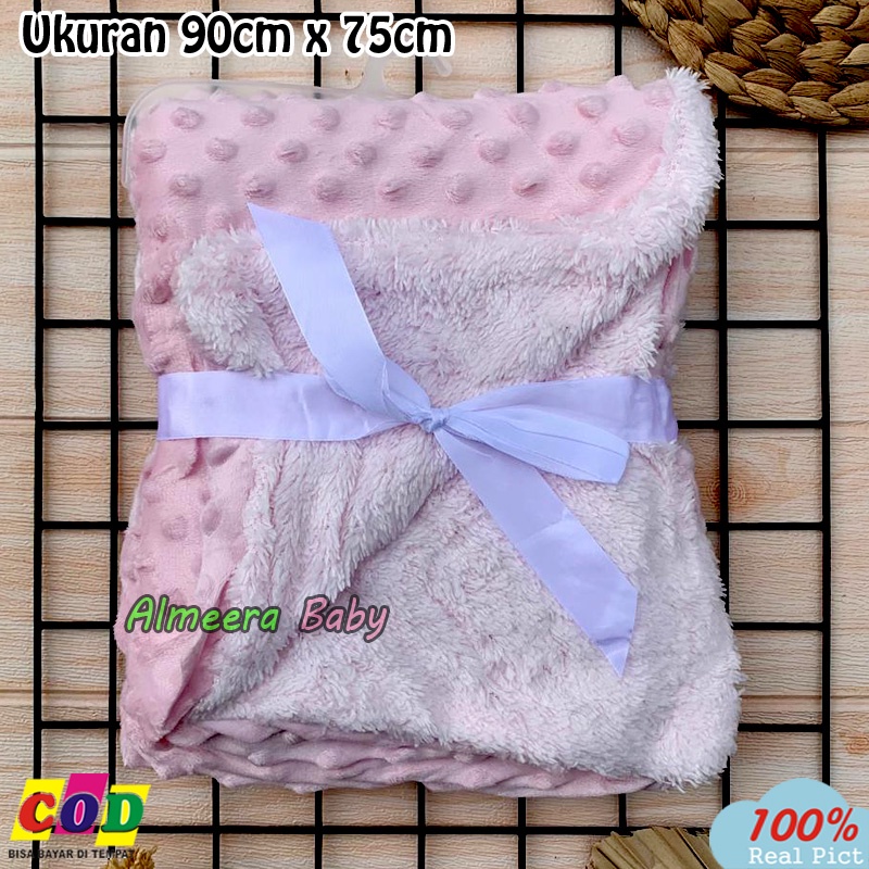 Selimut Bayi Tebal Selimut Bayi Double Fleece Ukuran 90 Cm x 75 Cm Gift Almeera Baby