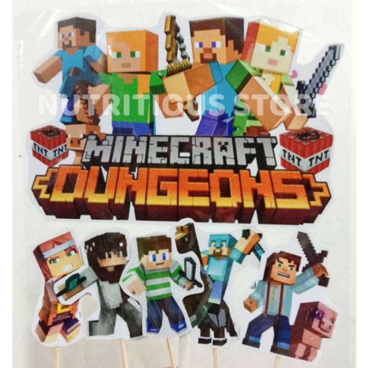 Jual HIASAN KUE MINECRAFT / CAKE TOPPER MINECRAFT / ASESORIS KUE