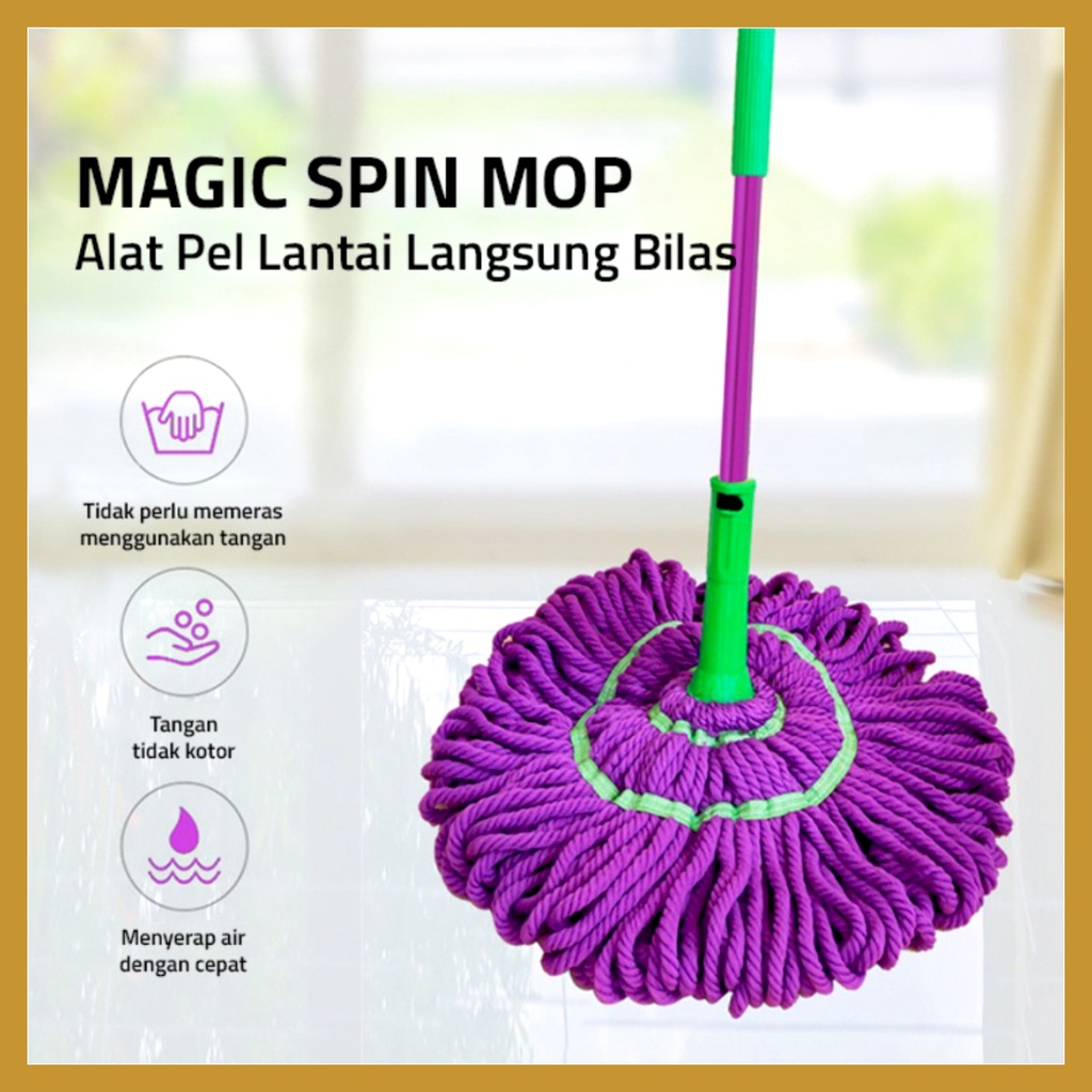 Alat Pel Lantai Putar Otomatis Pel Putar 360 Derajat / Alat Pel Lantai Serbaguna Magic Twist Mop