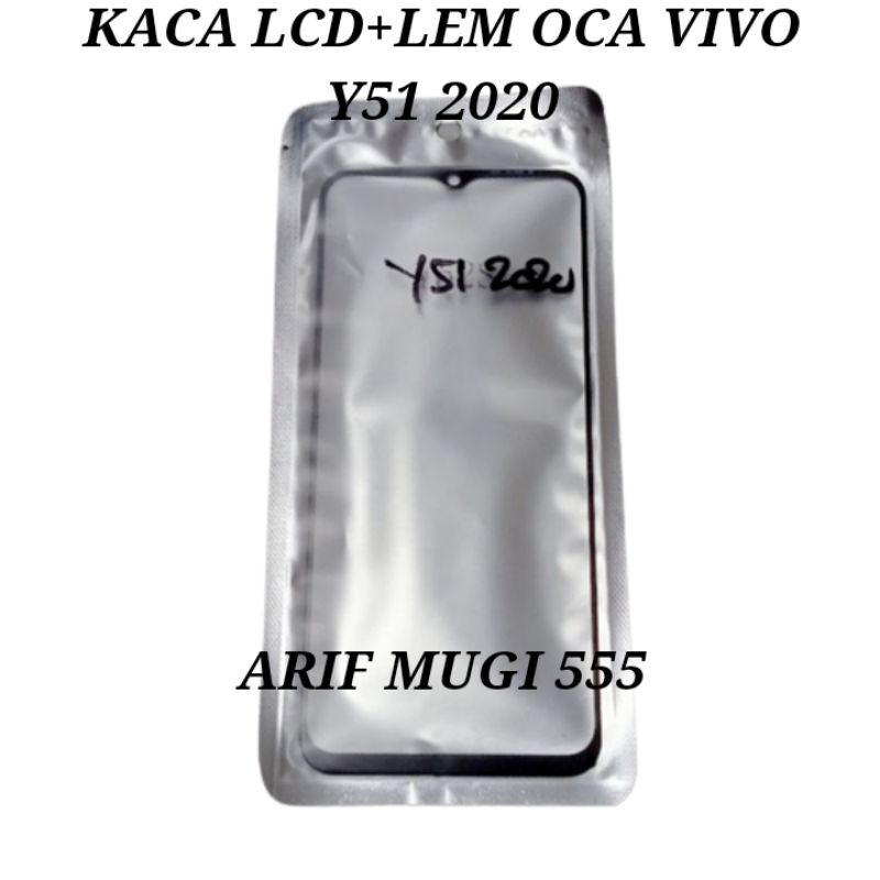 Kaca Lcd+Lem Oca Kaca Layar Touchscreen Vivo Y51 2020 Original