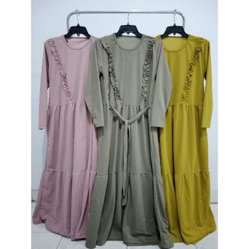 Gamis terkini gamis muslim/gamis dress polos/baju gamis busana muslim 3 susun