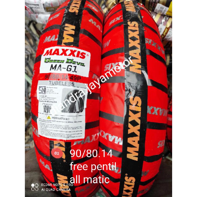 ban tubles matic maxxis green devil 90/80.14 free pentil for all matic