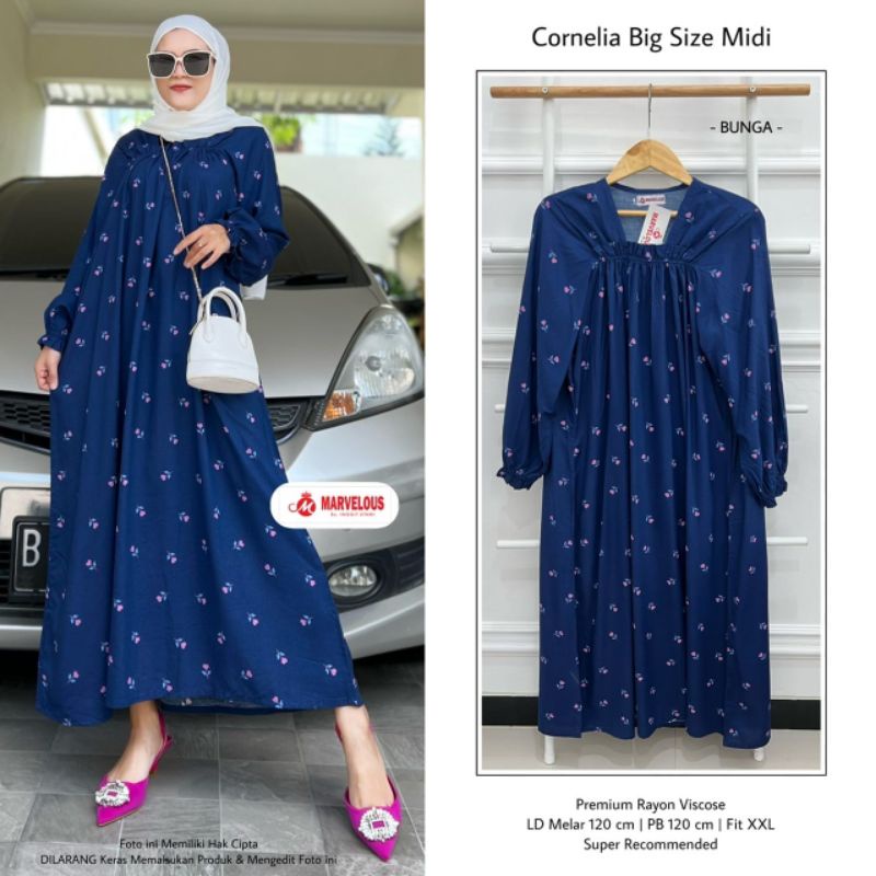 CORNELIA BIG SIZE MIDI BY MARVELOUS (MIDI JUMBO MUSLIMAH) Midi dress rekomended