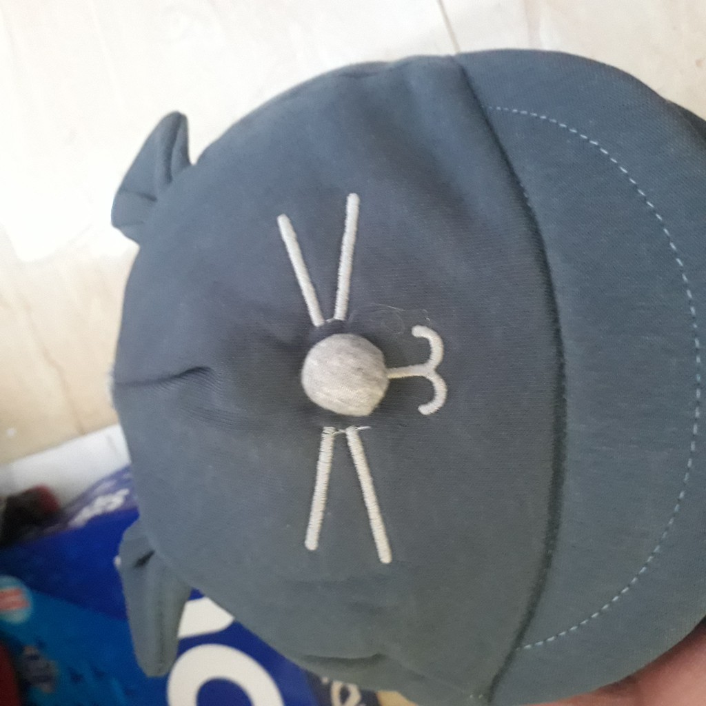 (1kg isi 25 pcs)Topi Bayi korea Karakter Kucing / COD-abu sma
