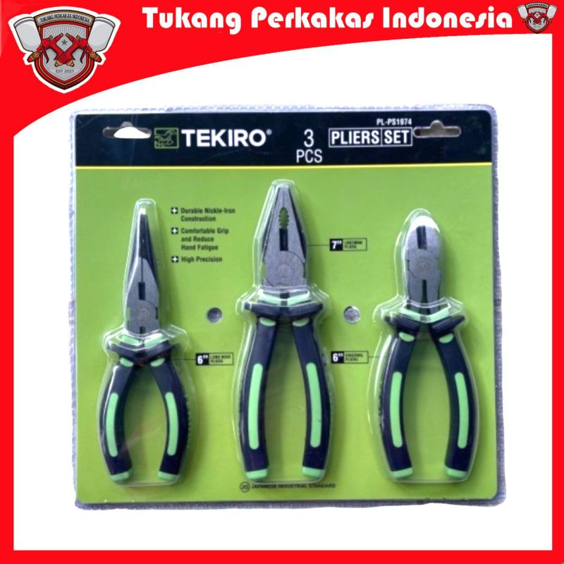 TEKIRO TANG SET 3PCS KOMBINASI 7INCH/POTONG 6INCH/LANCIP 6INCH