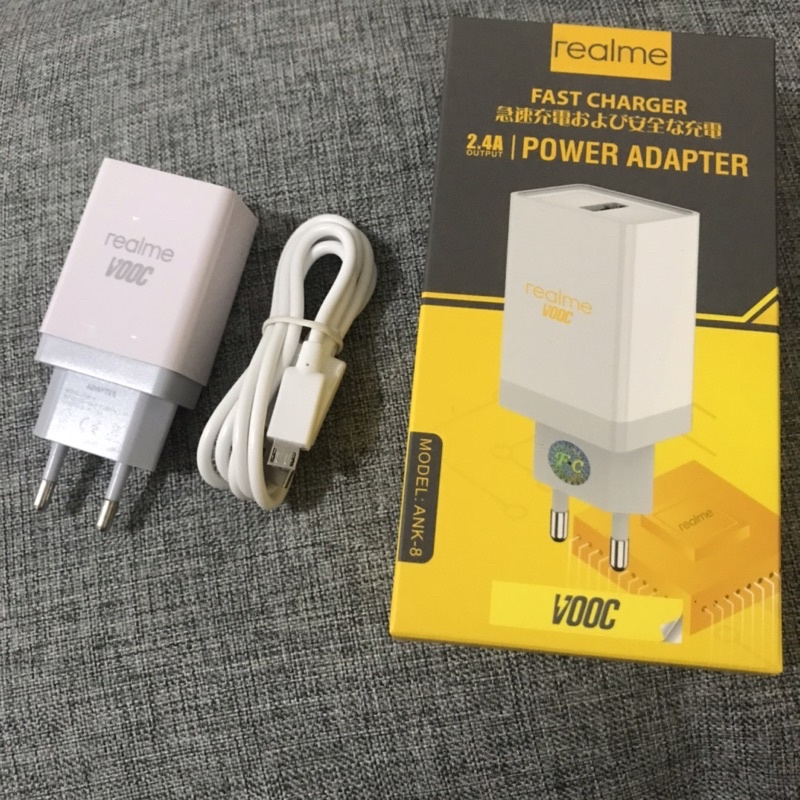 CHARGER ORIGINAL REALME Kabel Cas Micro USB/Type C VOOC Travel Charger