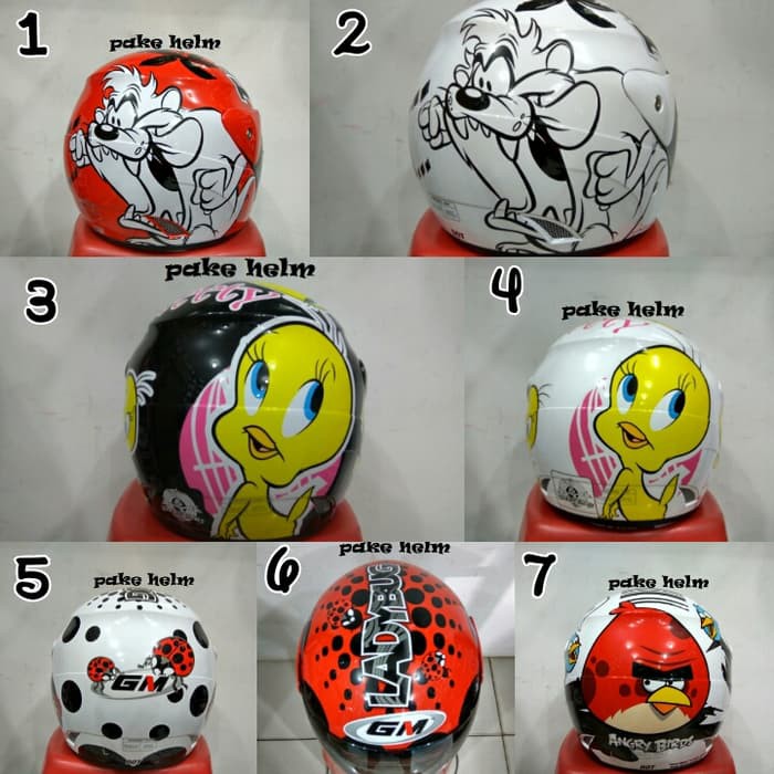 BEST QUALITY HELM GM EVOLUTION MOTIF TAZMANIA, TWEETY, LADY BUG, ANGRY BIRD
