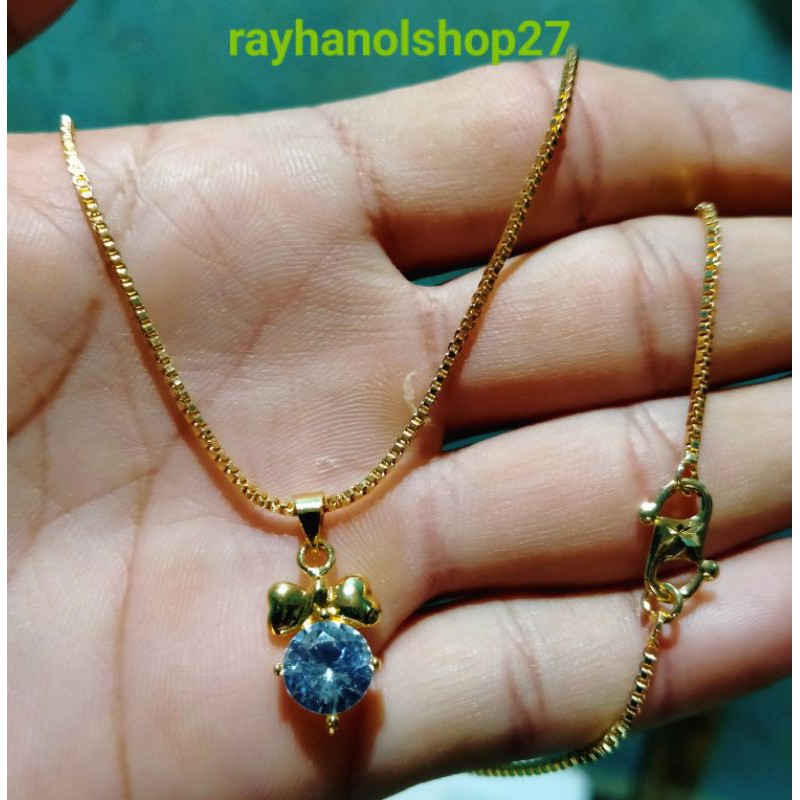 Perhiasan wanita Kalung liontin Full permata Lapis Emas gold motif pilihan RO-27