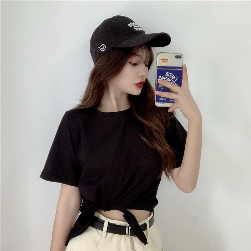 【 Bra Mall 】BM-105 Kaos Wanita Fashion Crop Top Import Korean Fashion