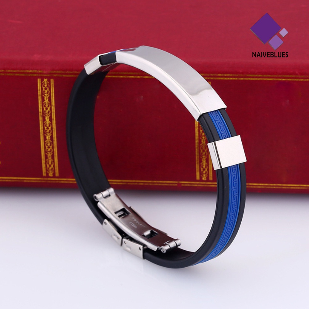 Gelang Bangle Bahan Silikon Untuk Pria