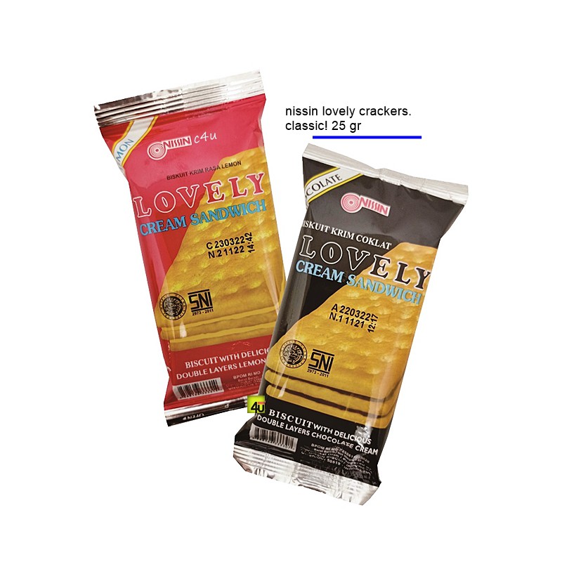 

Nissin LOVELY - Delicious Cream Sandwich Biscuits - 25 gr