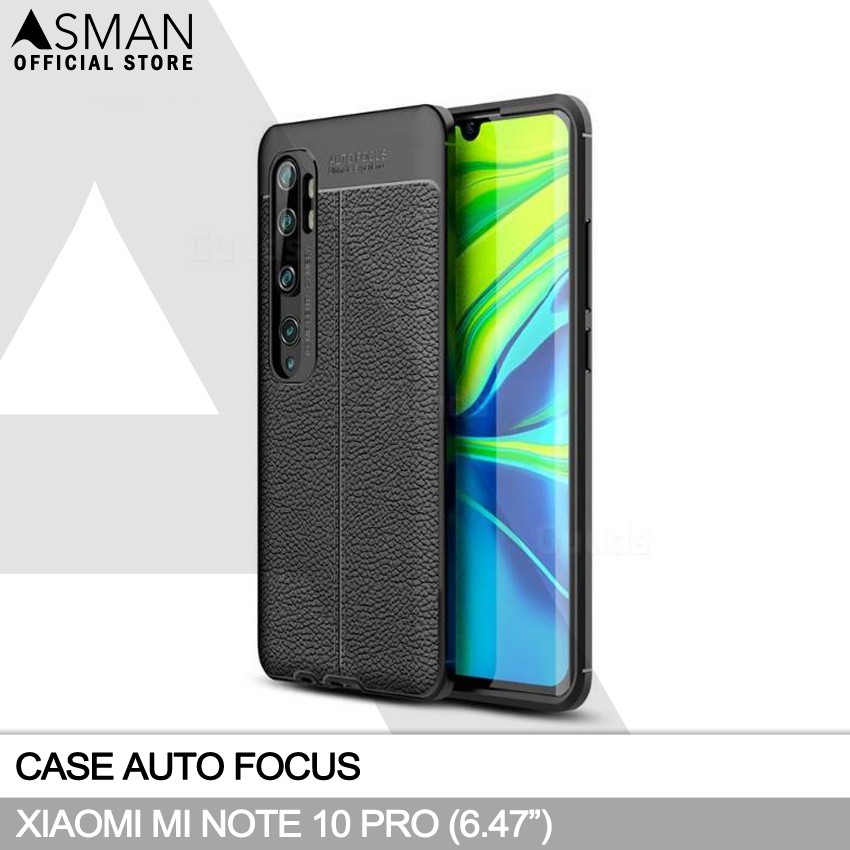 Auto Focus Xiaomi Mi Note 10 Pro (6.47&quot;) | Soft Case Leather Premium - Hitam