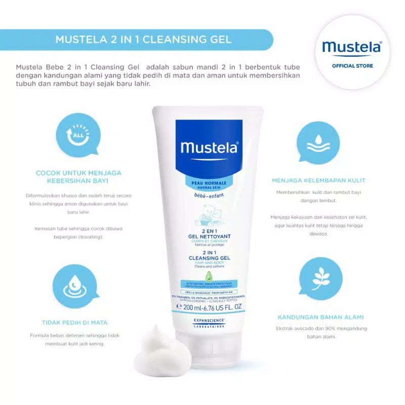 Mustela 2 in 1 Cleansing gel