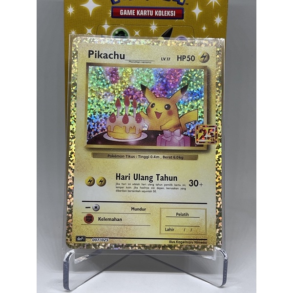 Pikachu Promo Birthday Ulang Tahun 25 Th 007/025 ( Indonesia )