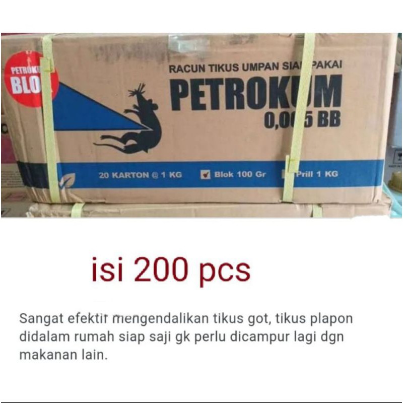 Racun Tikus Petrukum 1 karton Isi 200 pcs,khusus gojek dan grabe Bandung