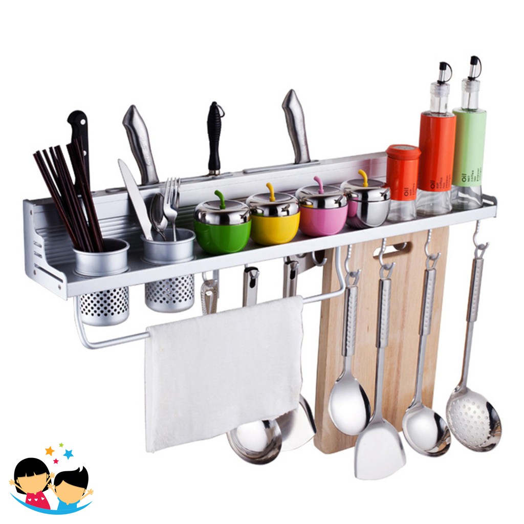  Rak  Gantung  Dinding Dapur  Aluminium Serbaguna  8 HOOK 