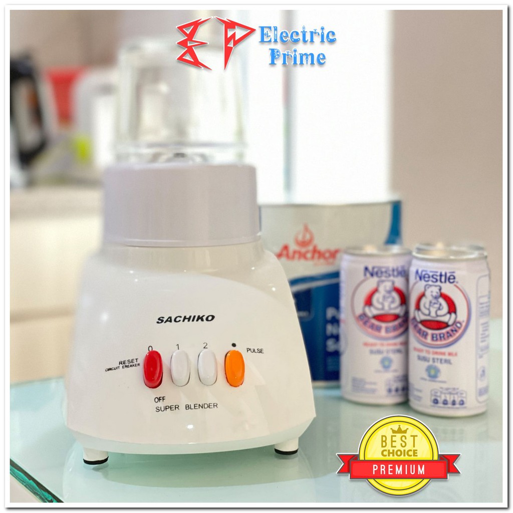 Blender Buah Kaca 2 IN 1 Premium Sachiko 1,2 Liter Bubur Penggiling Daging Cabai Bumbu Kering