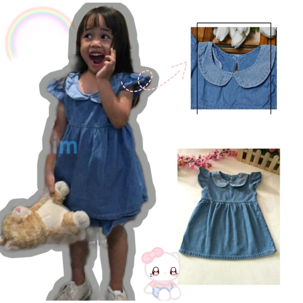 DRESS TULIP ANAK SOFT JEANS PREMIUM / DRESS JEANS ANAK PEREMPUAN / DRESS ANAK 1-4 TH