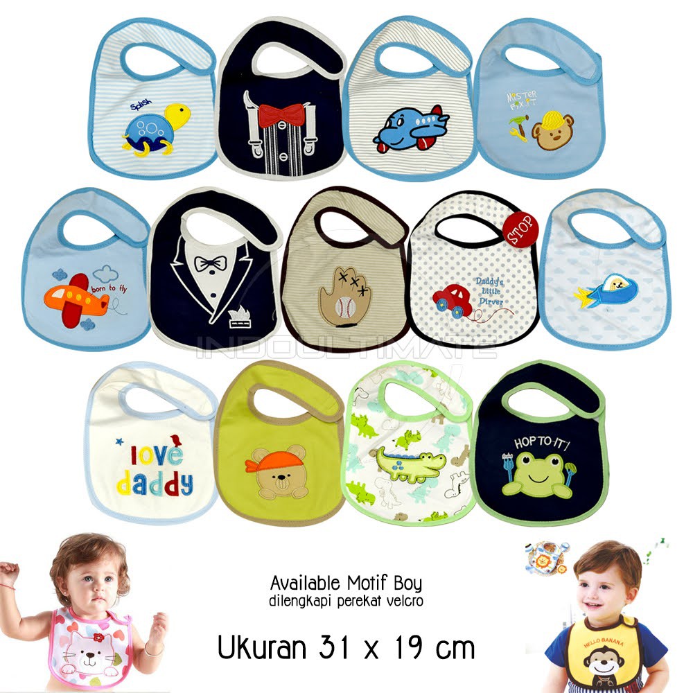 Slaber Kain Bayi BABY LEON Slabber Bayi Baby Bib Sleber Slaber Makan Bayi Celemek Makan BY-71-ST