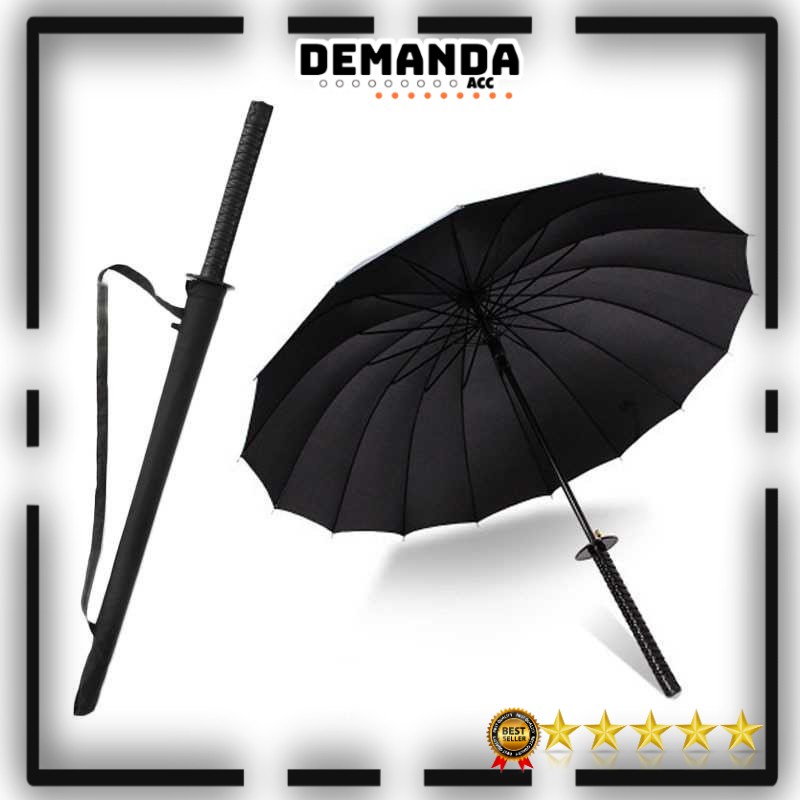 Payung Samurai Jepang Ninja Samurai Umbrella Katana Payung Besar Hitam - B062