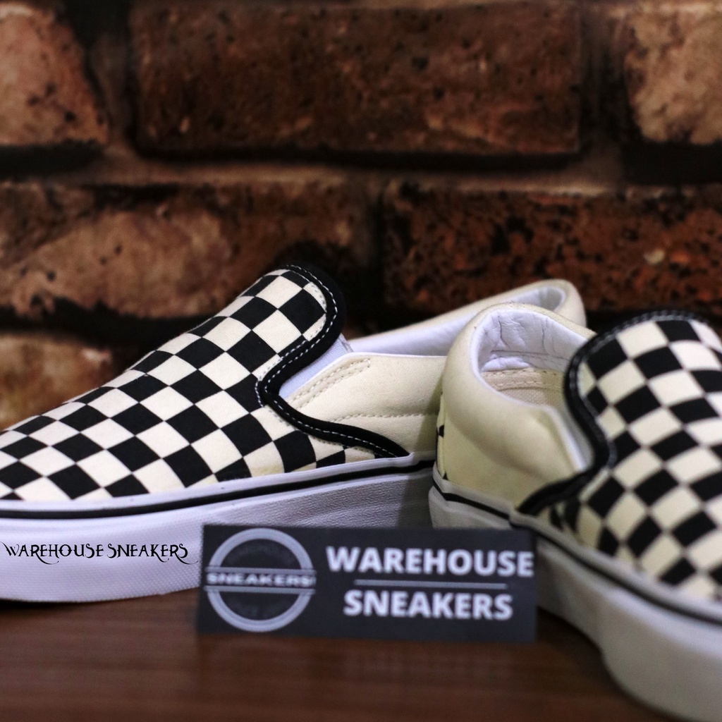 Sepatu Slip On Checkerboard Classic Sneakers Slip On Catur