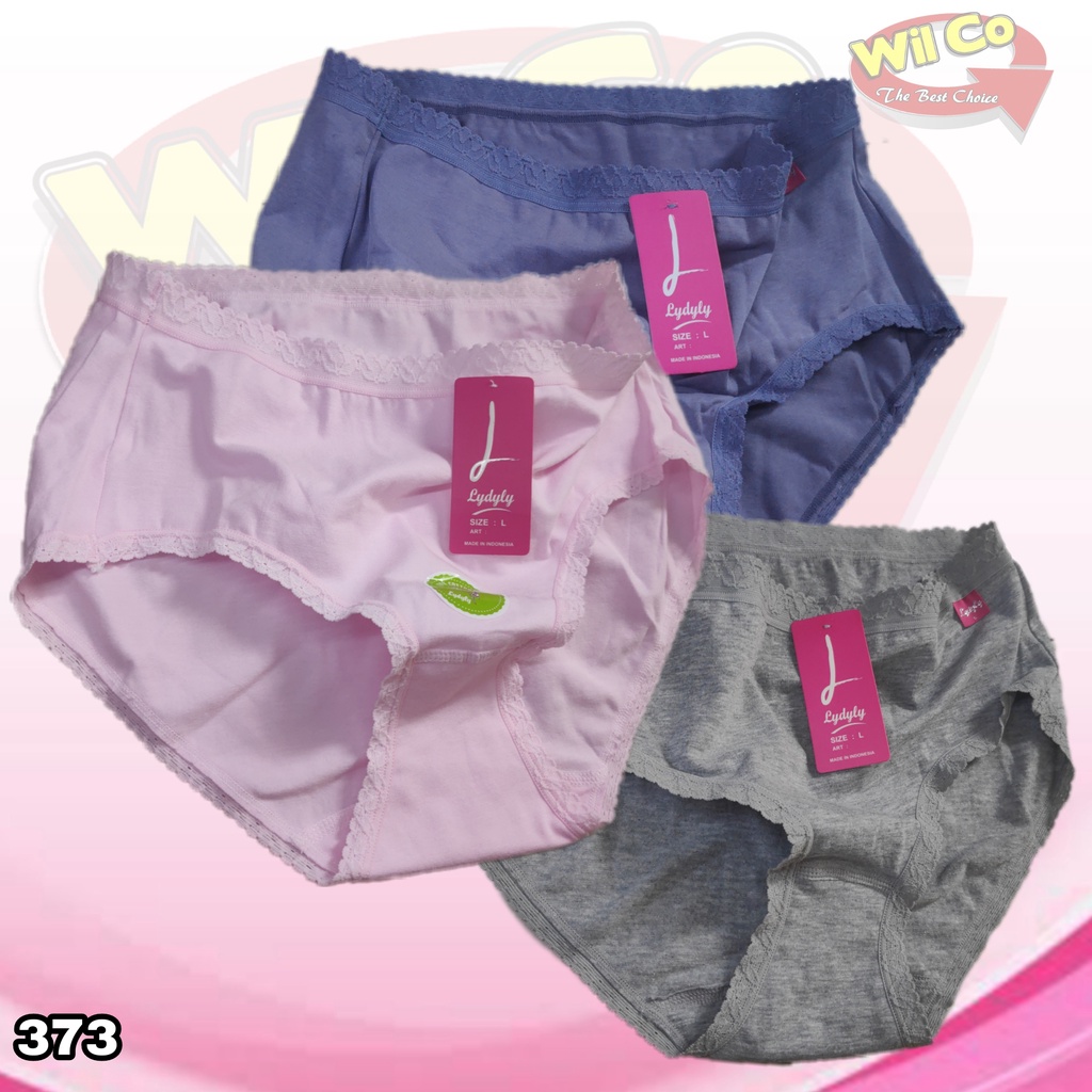 K373 - (Harga Per 1 Potong) CELANA DALAM WANITA PAKAIAN WANITA PAKAIAN DALAM KATUN BRAND LYDYLY SIZE M - 3L