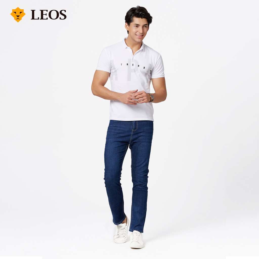 

LEOS Original Celana Jeans Pria Slim Fit - Biru (COD)