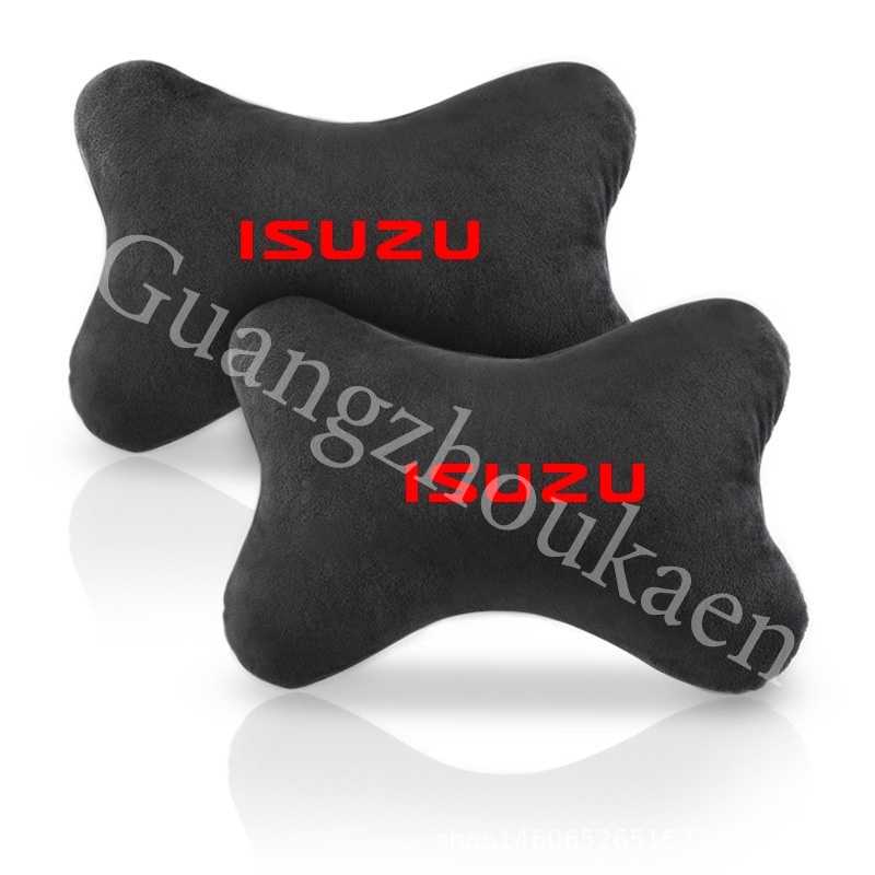 Isuzu Bantal Leher Sandaran Kepala Mobil Warna Hitam Cocok Untuk dmax mu max