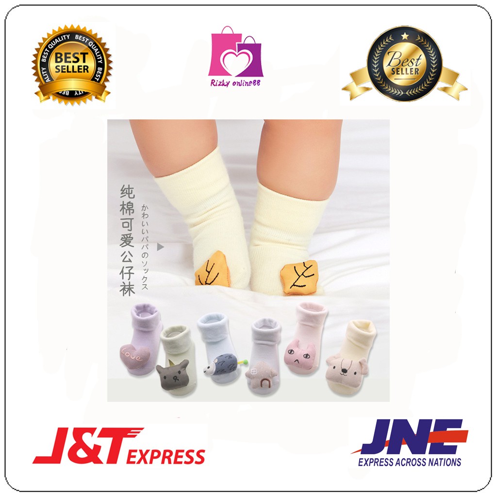 Rizkyonline88 kaus kaki bayi anti slip lucu 3D BB12