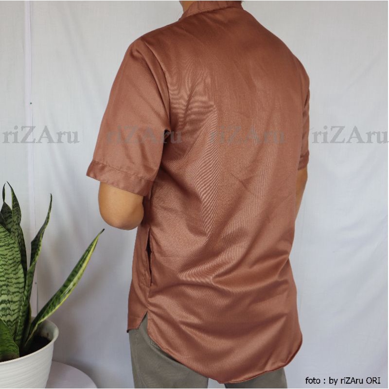 Kurta Koko polos Lengan Pendek bahan Toyobo Fodu by riZAru