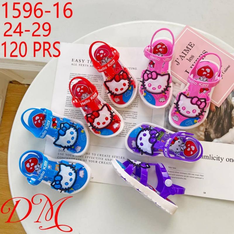 *NEW* Sandal Bunyi Citcit 1596 gambar LOL dan KITTY Size 24-29 Sandal Bunyi Selop Sandal Bunyi Bayi