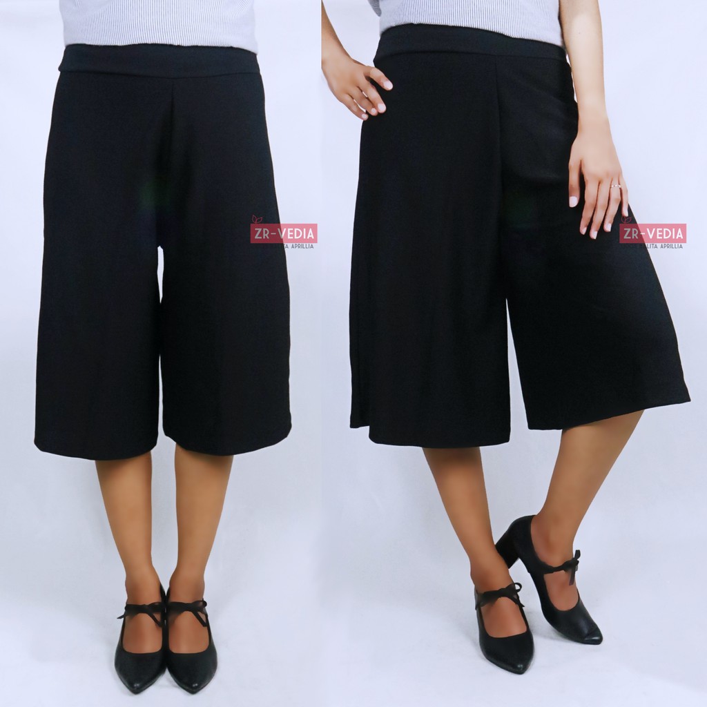 (Bahan Kaos) Kulot Polos fit to L / Celana Cullotes Pendek Polos Pants Wanita Remaja Murah Adem