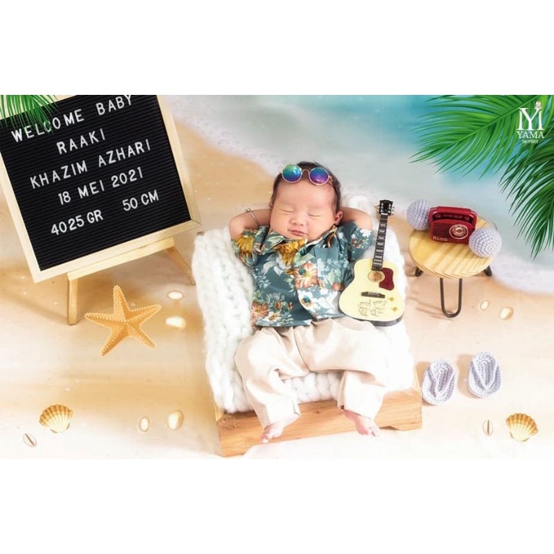 Setelan Anak Bayi Baju Pantai/Kostum Foto Bayi Newborn/Newborn Property