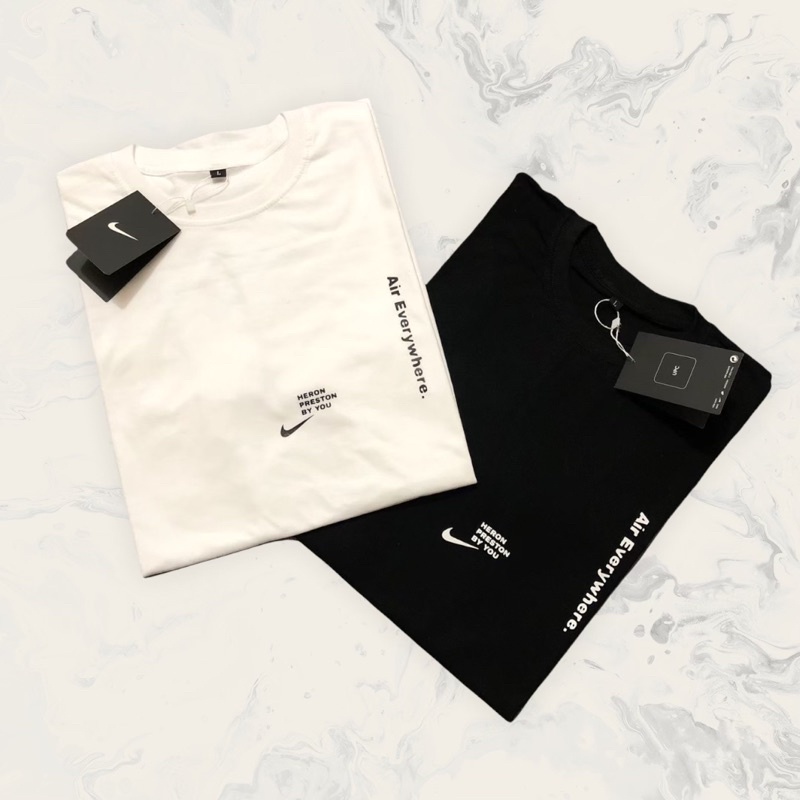 Baju Kaos Tshirt pria wanita NIKE X HERON PRESTON FULL LABEL DAN TAG | Bahan tebal premium putih