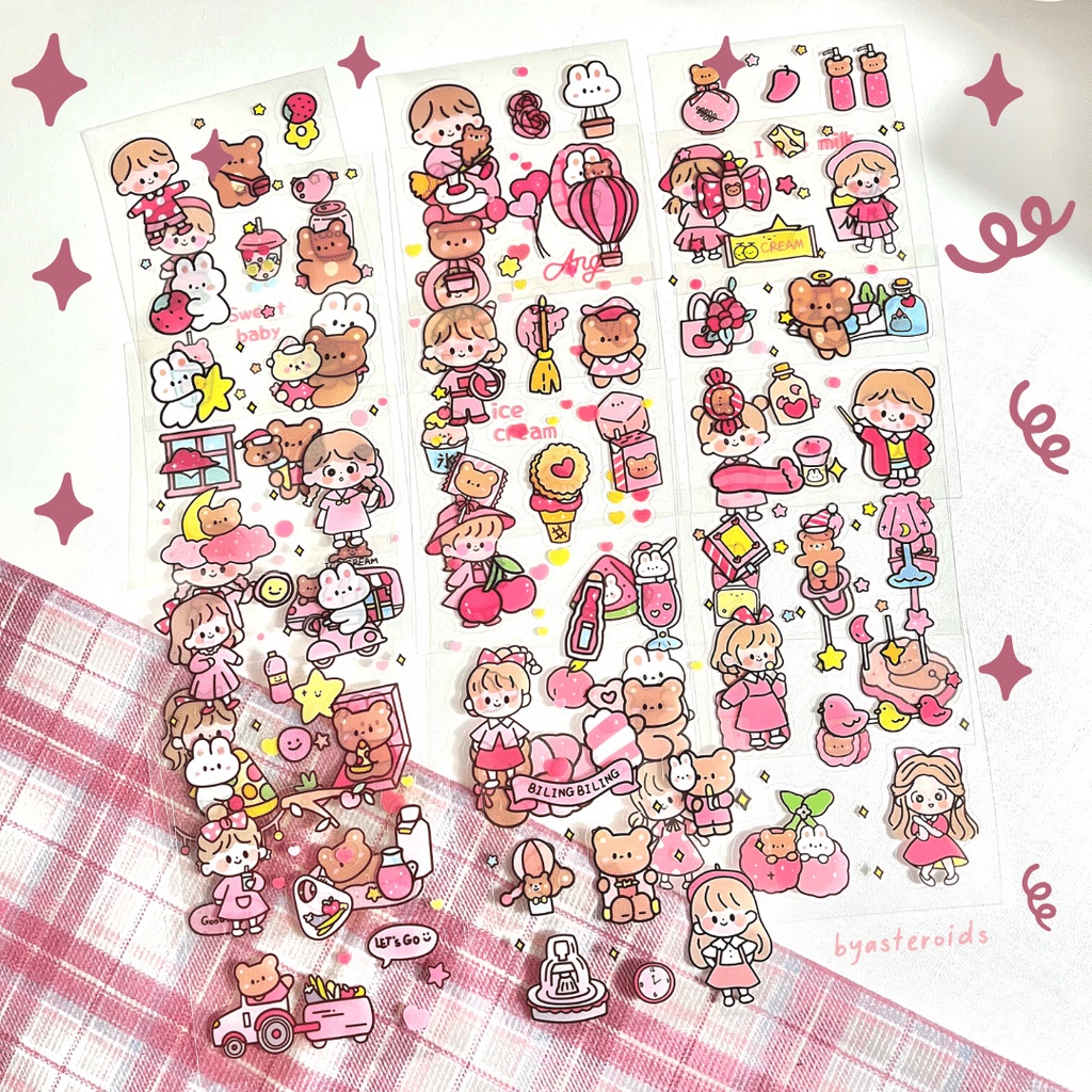 

Cute Girl Character Pvc Sticker Set 20 Pcs - byasteroids