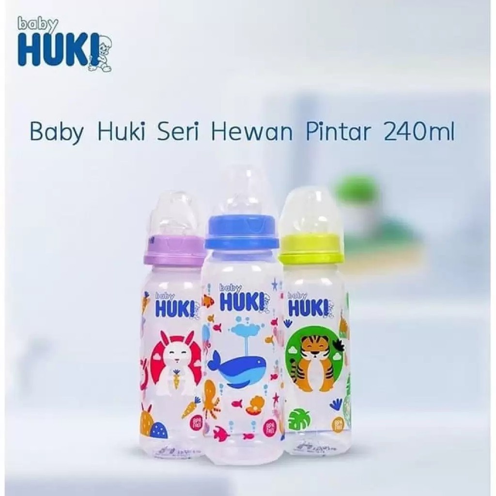 Huki Botol Susu Huki PP SP Round 240ml Botol Susu Gepeng Bayi 240ml CI0329