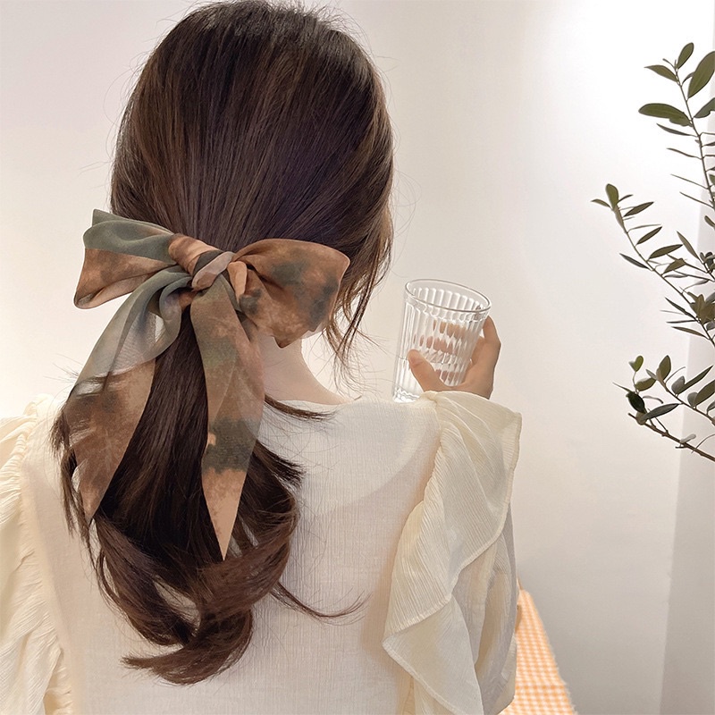 KOREAN RIBBON SCRUNCHY WASHED / IKAT RAMBUT KOREA PITA / SCRUNCHIES BOW-1