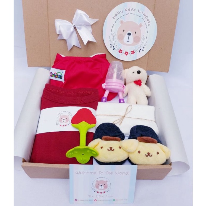 BB1 -  Hampers Bayi / Baby Hampers / Newborn Baby Gift Set / Baby Gift / Kado Bayi / Kado Lahiran / Kado Anak lahir / kado anak / hadiah kelahiran-Colorful red