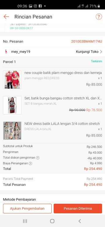 Set Batik Bangau Cotton Stretch Xl Dan Xxl