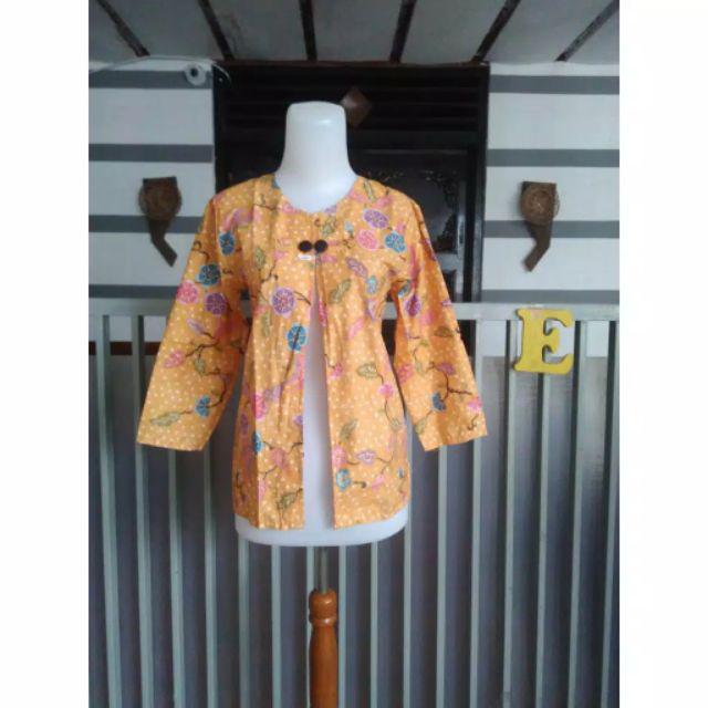 Kardigan Bolero Batik Kerja Wanita Warna Cerah