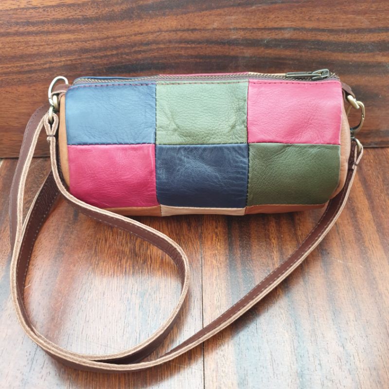 Tas kulit tabung - tas tabung kulit