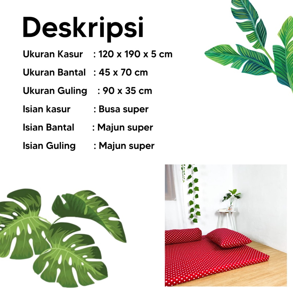 Kasur Lipat Busa Super 120 X 5 CM Free Bantal &amp; Guling