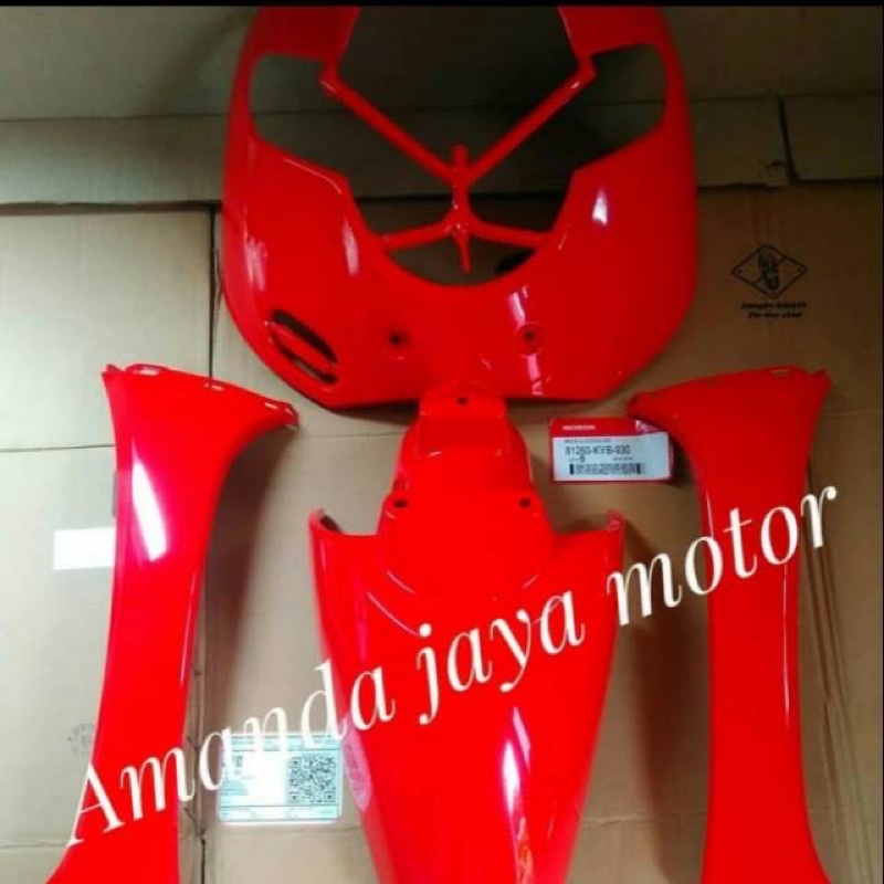 PAKETAN FULL BODY DEPAN SCOOPY STYLISH DONAT K93 2018 2020 MERAH CABAI MERAH FERARI ORIGINAL