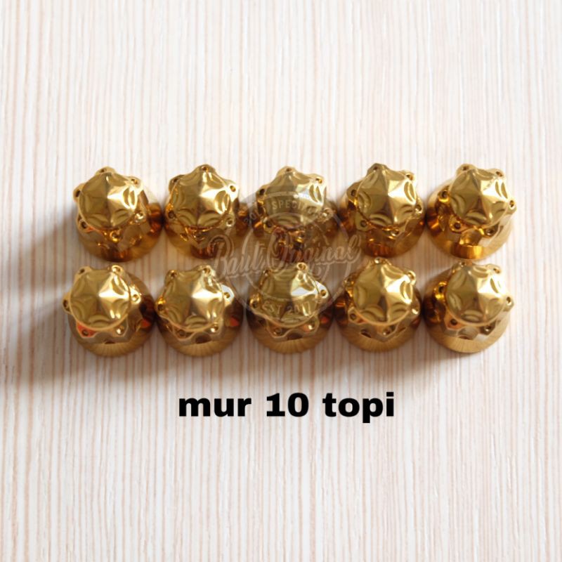 mur probolt new model gold head kop m6 drat 10 mio supra wave mur topi drat 10 belimbing