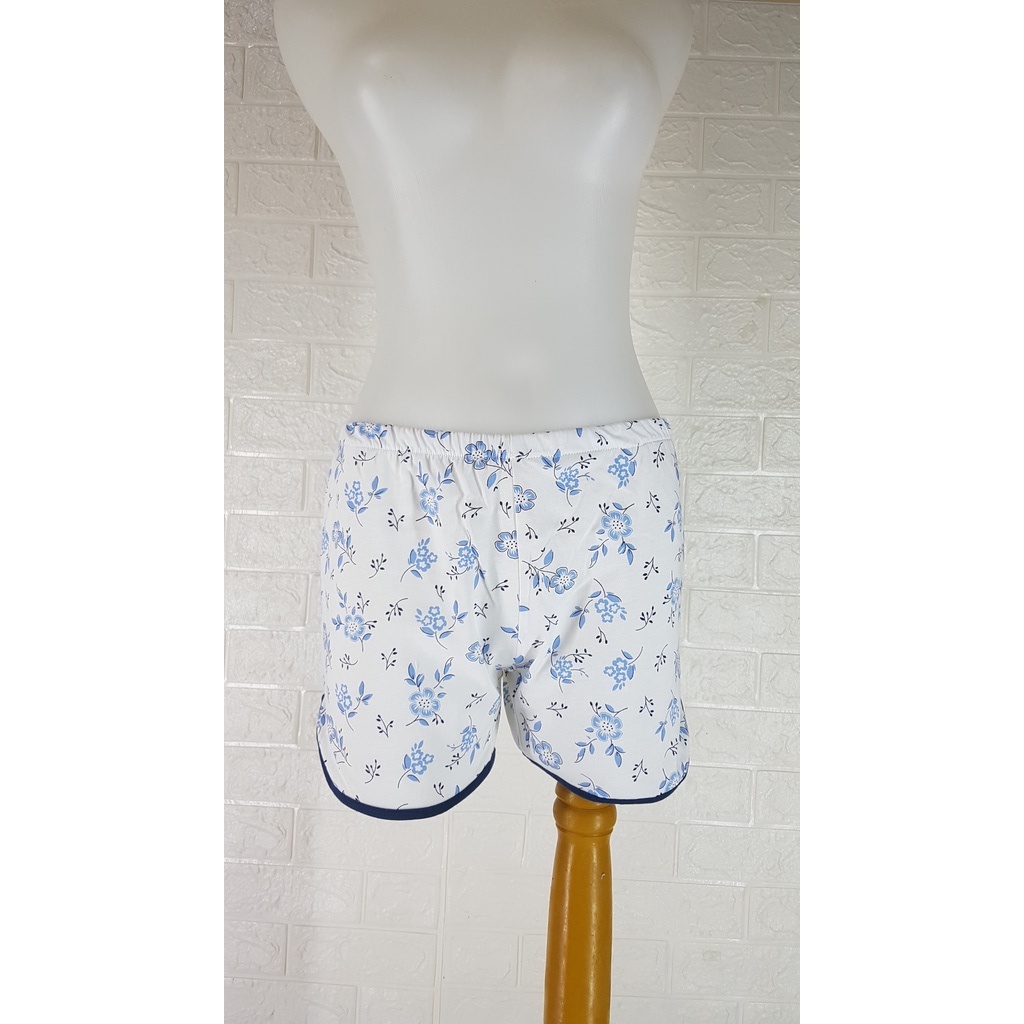 Summer Pants Celana Pendek Wanita - Blue Flower Fit to S