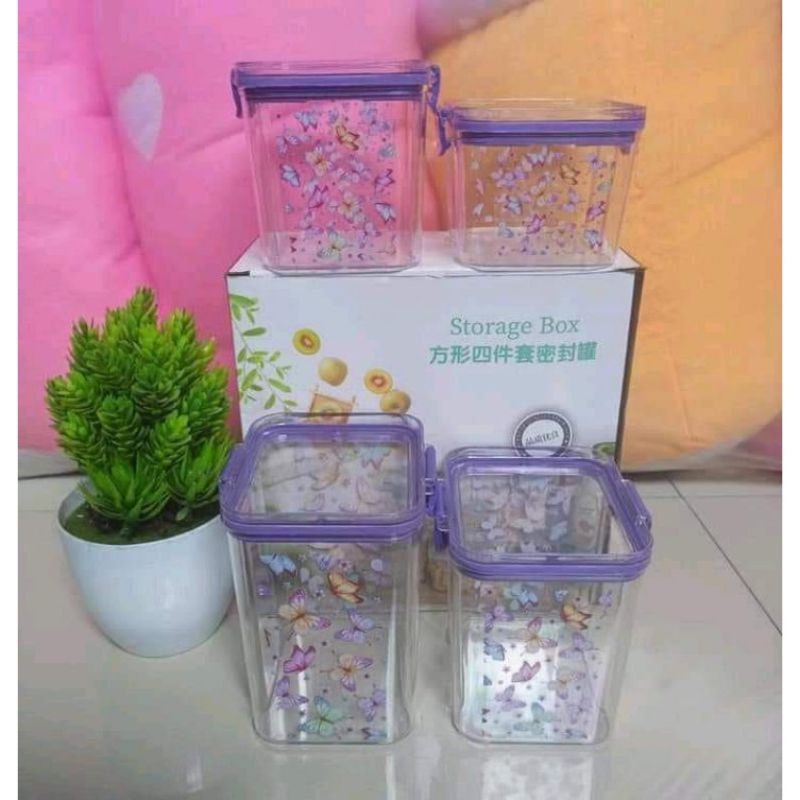 (COD)TOPLES STORAGE 4PCS/TOPLES AKRILIK/TOPLES KEDAP UDARA/TOPLES SET MURAH