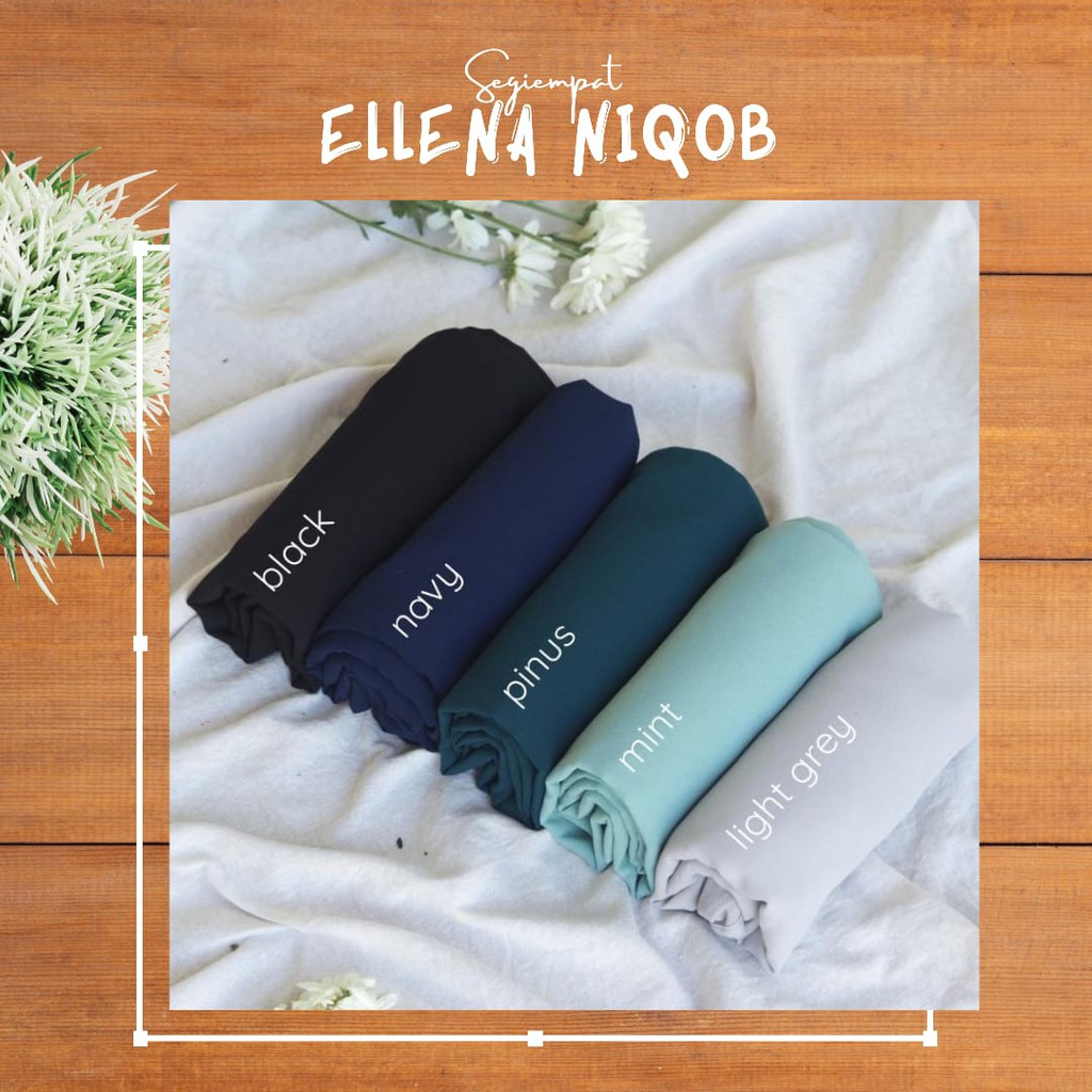 TERMURAH!!! (BISA COD) HIJAB SEGIEMPAT JUMBO - ELLENA NIQOB - BAHAN CERUTY BABYDOOL - BEST SELLER!!!