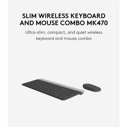 Logitech MK470 Slim Combo Keyboard &amp; Mouse Wireless - Graphite