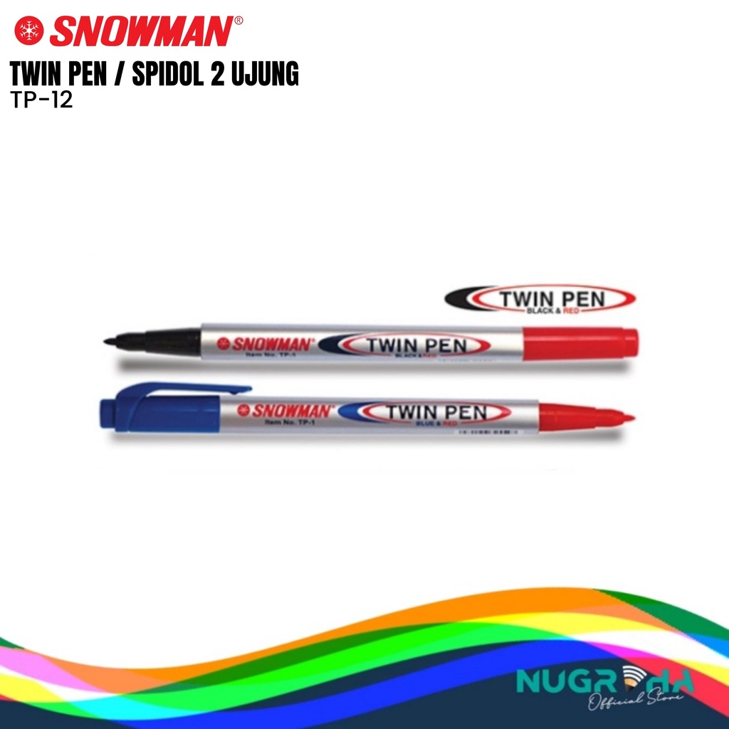 

SNOWMAN TWIN PEN / SPIDOL 2 UJUNG TP-12